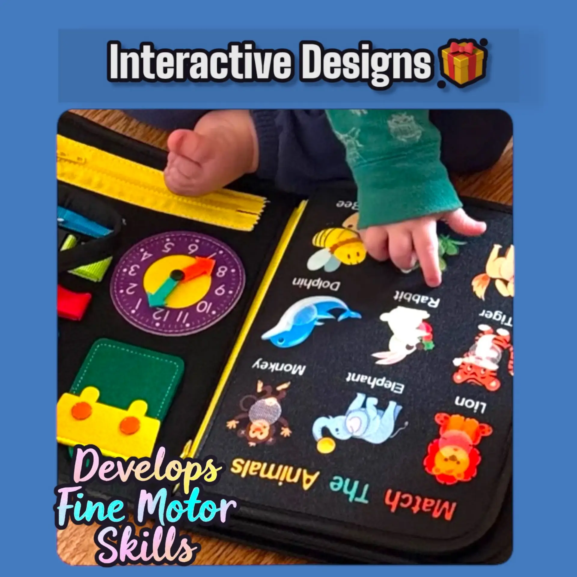 Personalized Montessori busy board dinosaur page